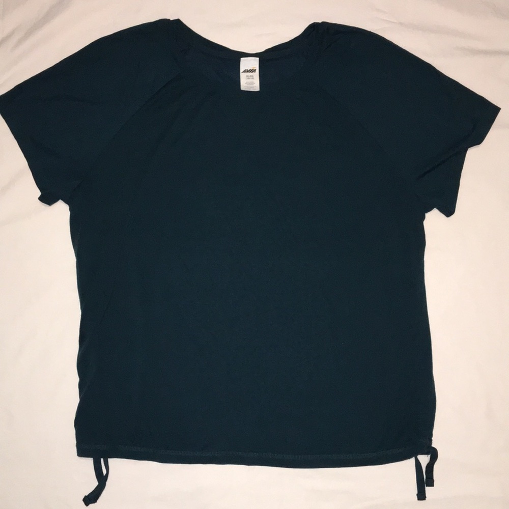 Avia Light Weight Gem Tone Green Rouch Sides Short Sleeve T-Shirt 16-18